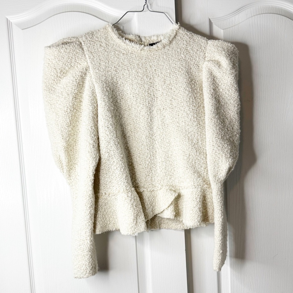 Isabel Marant Giamili Bucle Peplum Sweater Top in Ecru Size 40 (8 US) - Picture 5 of 16